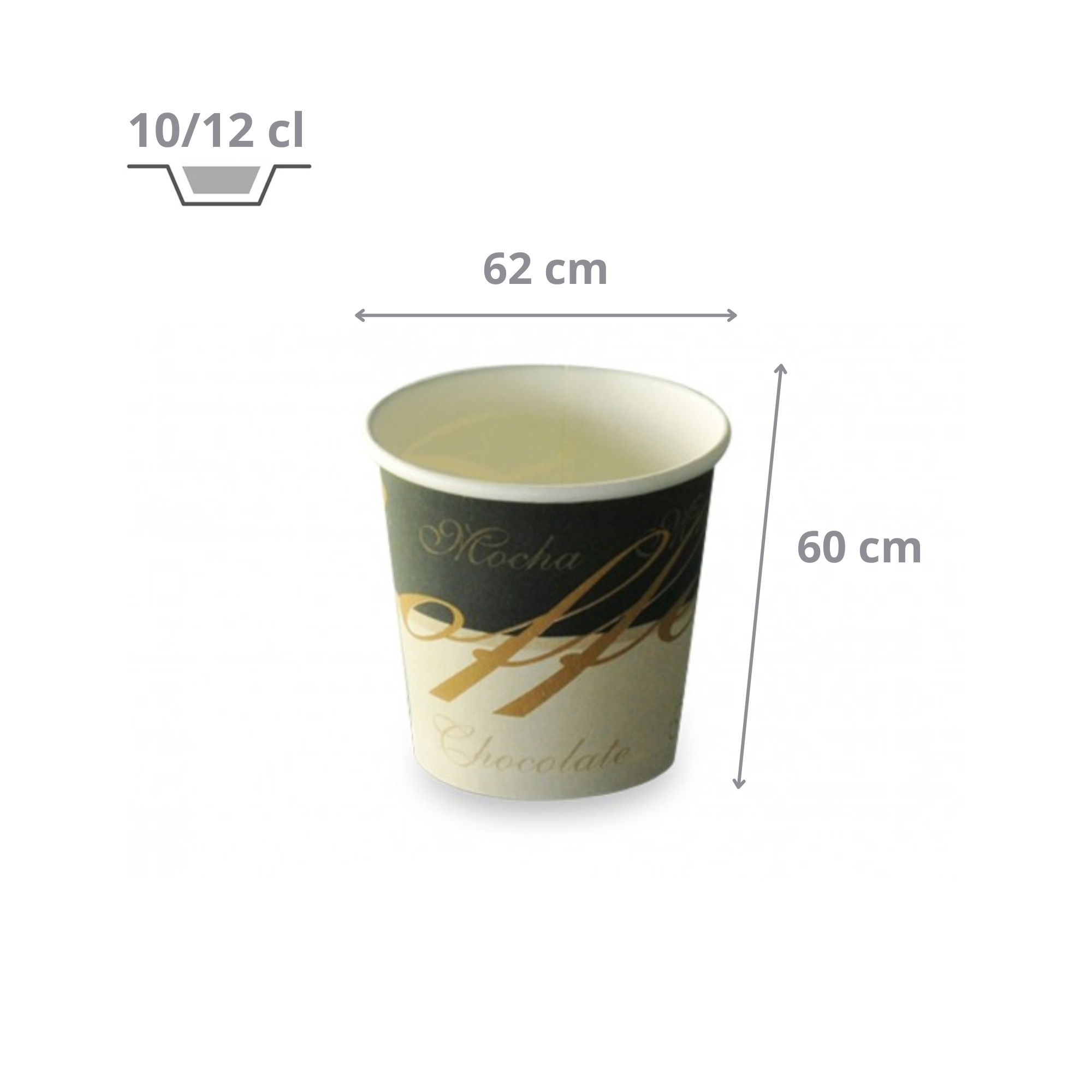 Gobelet café espresso en carton blanc décoré 10/12 cl (4 oz)